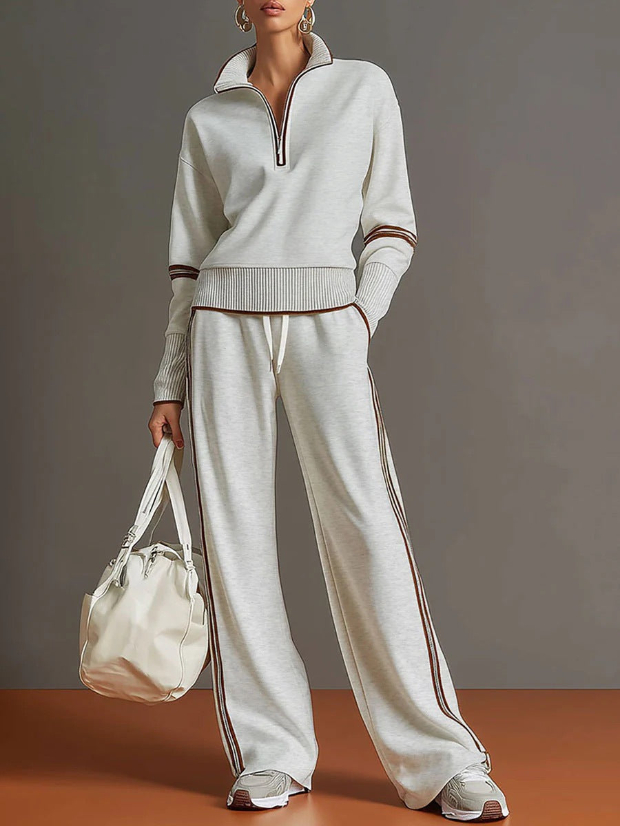 Charlotte – Women's Two-Piece Quarter-Zip Top & Wide-Leg Tracksuit – photo 2