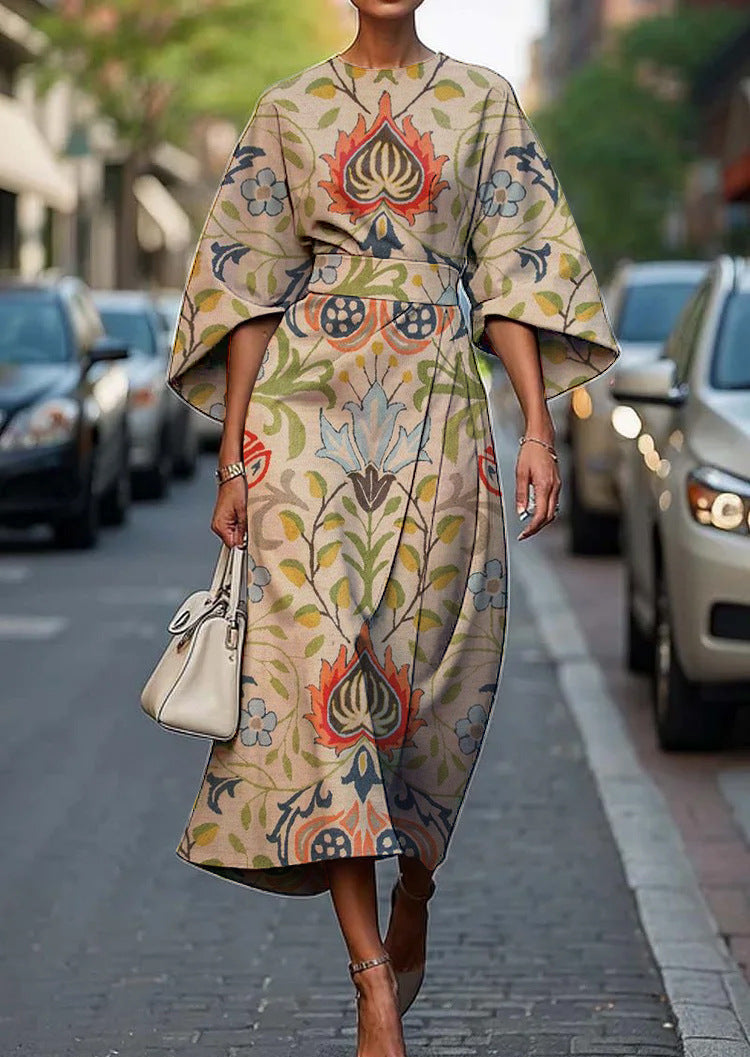 Melody | Women's Floral Print Midi Dress, Lightweight Flowing Occasion Dress