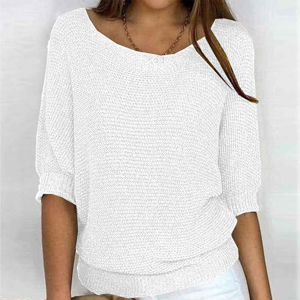 Eliana | Women's Lightweight Spring Sweater, 3/4 Sleeve Soft Knit Sweater
