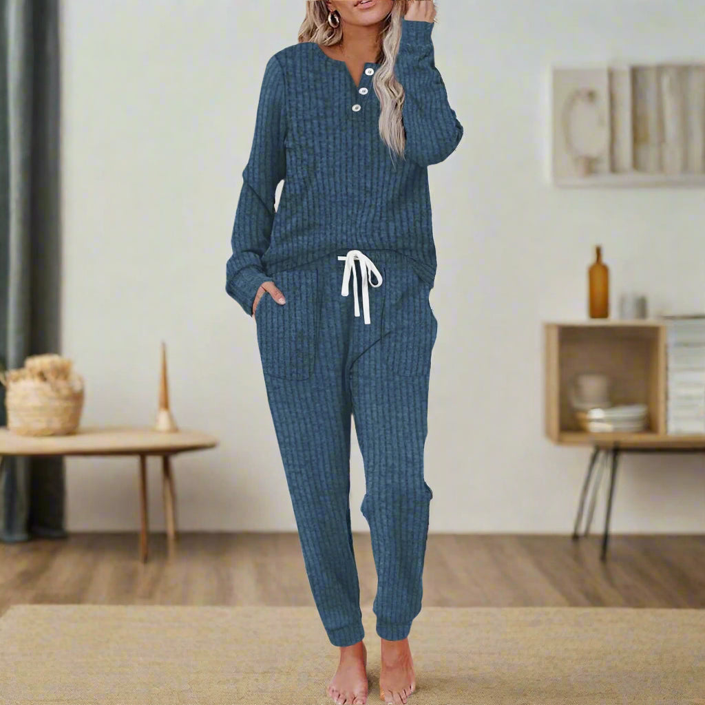 Ulla | Women's Two-Piece Loungewear Set, Drawstring Waist Relaxed Top and Pants