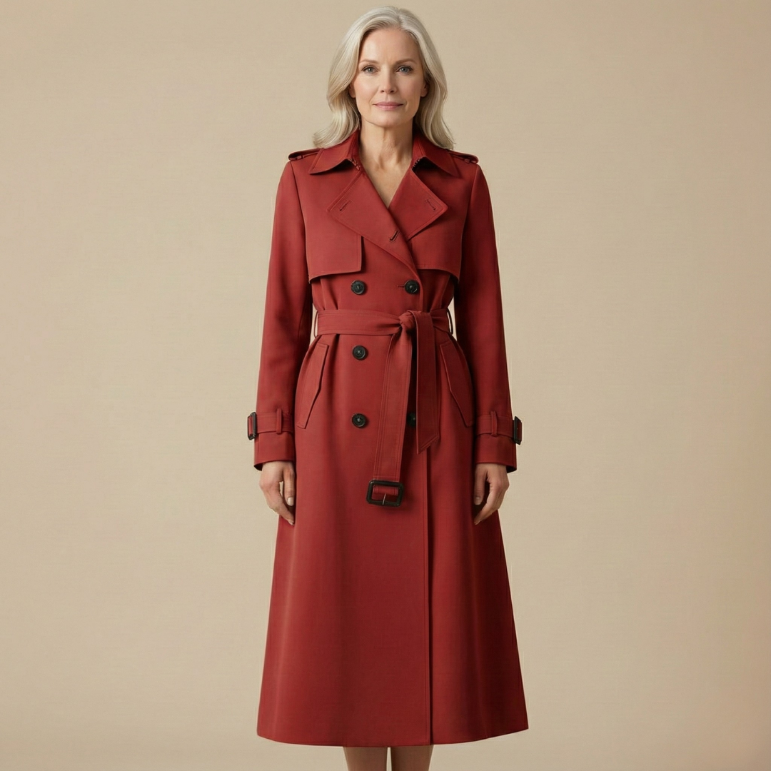 Bianca | Women's Belted Trench Coat, Warm Lined Coat with Sleek Buttons for Cold Days