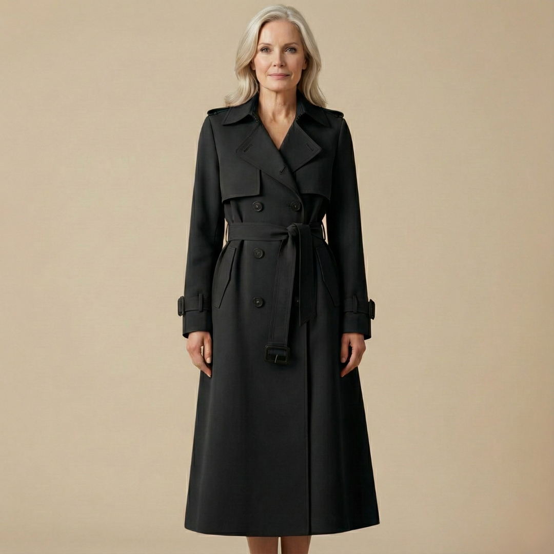 Bianca | Women's Belted Trench Coat, Warm Lined Coat with Sleek Buttons for Cold Days