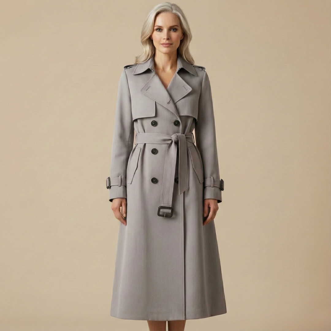 Bianca | Women's Belted Trench Coat, Warm Lined Coat with Sleek Buttons for Cold Days
