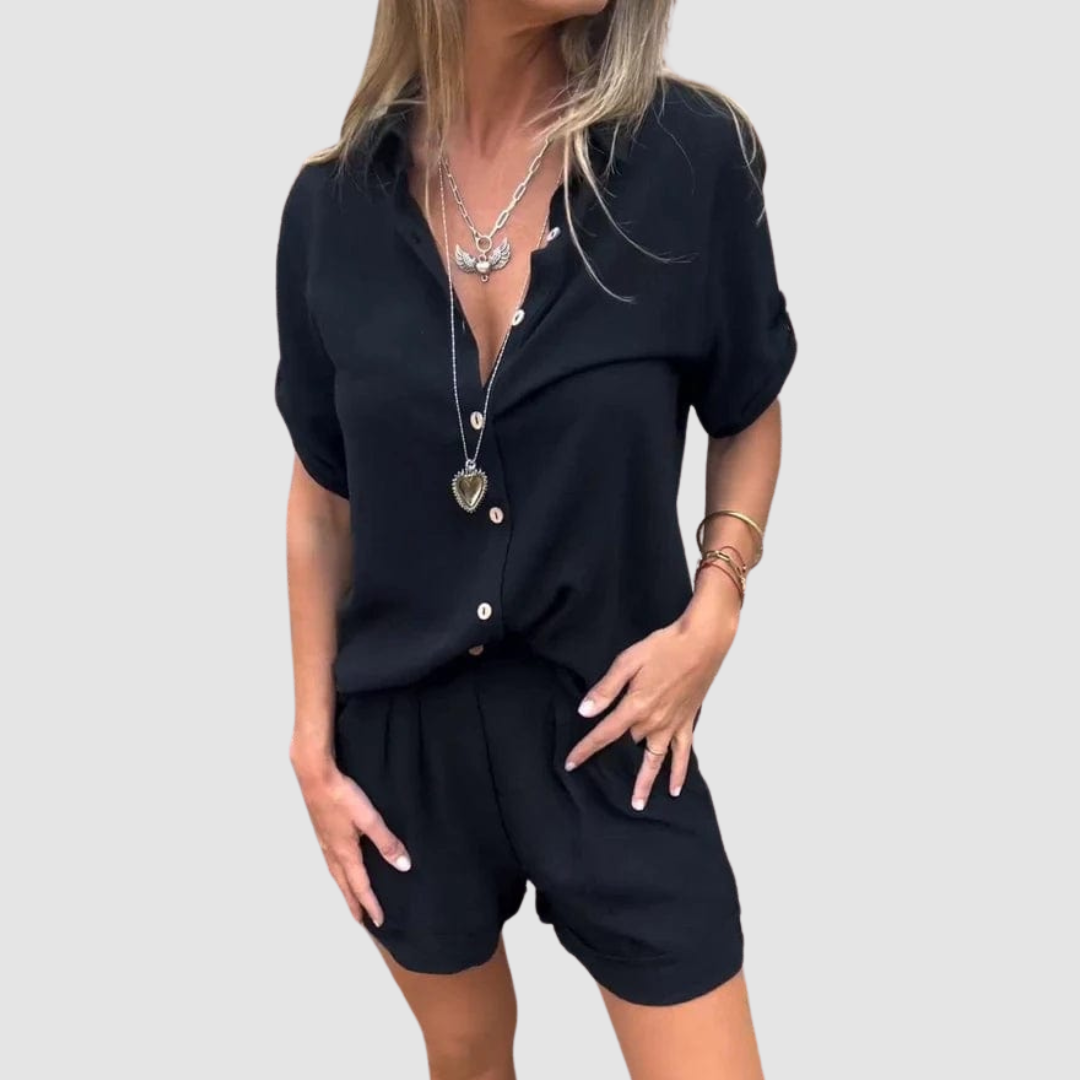 Alba | Women's Lightweight Two-Piece Set, Relaxed Trousers and Top Summer Outfit
