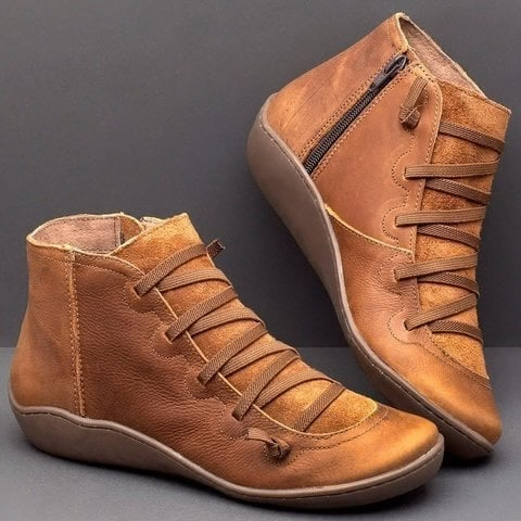 Women's Vegan Leather Wedge Comfort Shoes, Arch Support Slip-On Shoes for All-Day Wear