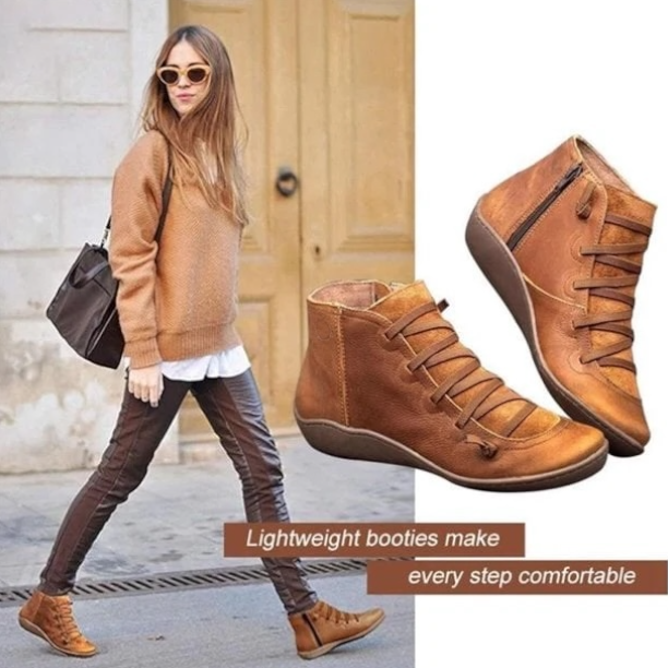 Women's Vegan Leather Wedge Comfort Shoes, Arch Support Slip-On Shoes for All-Day Wear