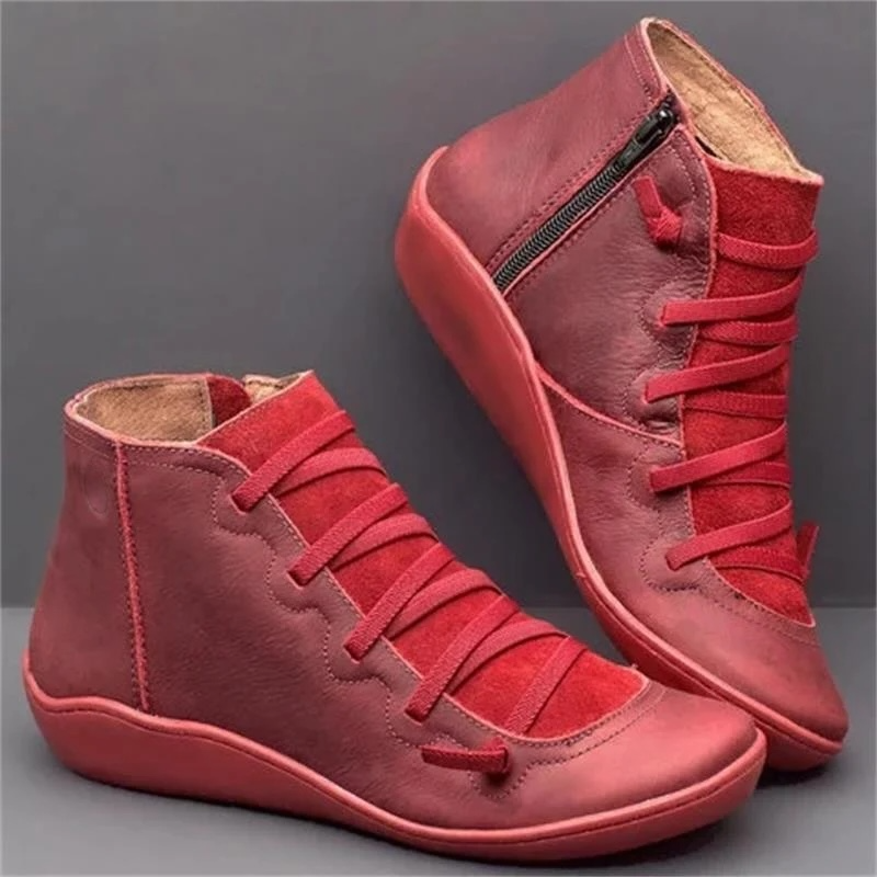 Women's Vegan Leather Wedge Comfort Shoes, Arch Support Slip-On Shoes for All-Day Wear