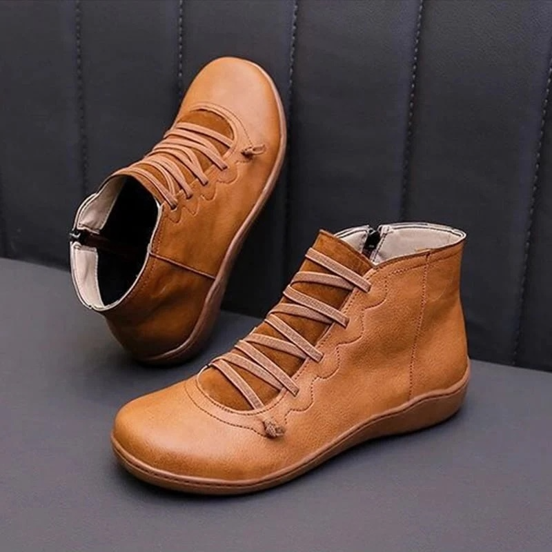 Women's Vegan Leather Wedge Comfort Shoes, Arch Support Slip-On Shoes for All-Day Wear