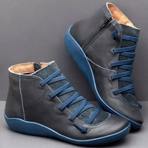Women's Vegan Leather Wedge Comfort Shoes, Arch Support Slip-On Shoes for All-Day Wear
