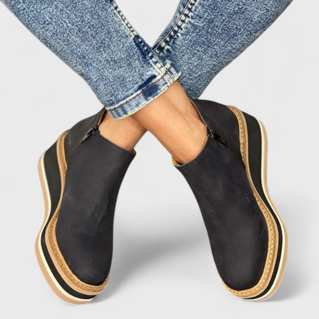 Solvina | Women's Waterproof Shoes, Side Zip Rain and Snow Shoes for Fall and Winter