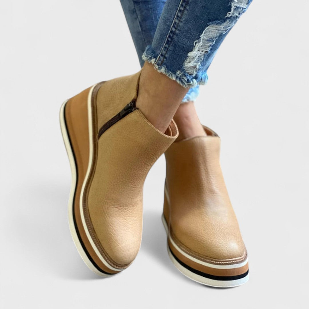 Solvina | Women's Waterproof Shoes, Side Zip Rain and Snow Shoes for Fall and Winter