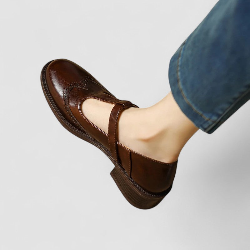 Olyssiah | Women's T-Bar Mary Jane Shoes, Low Block Heel Cushioned Comfort Shoes