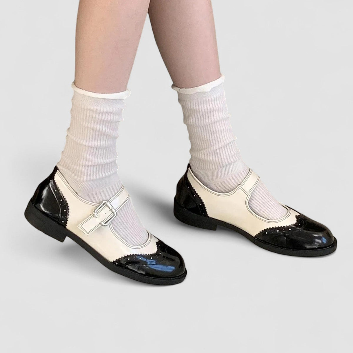 Sarah&Kate | Women's Vegan Leather Mary Jane Shoes, Round Toe Low Heel Everyday Shoes