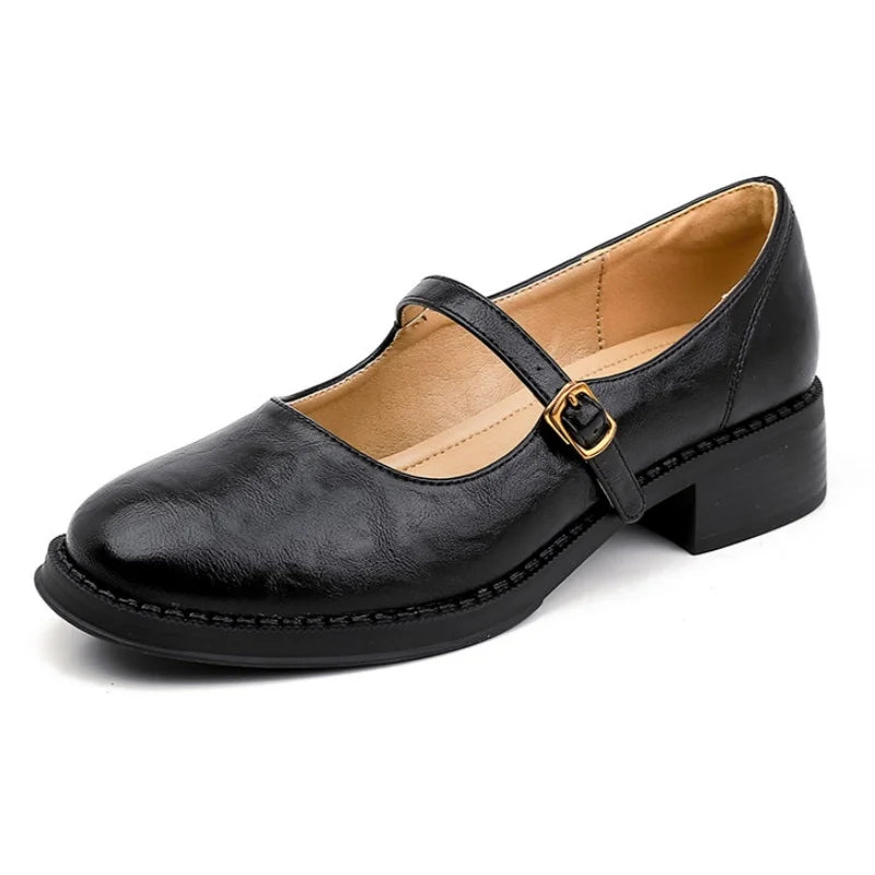 Belle | Women's Timeless Mary Jane Shoes, Low Block Heel Cushioned Comfort Shoes