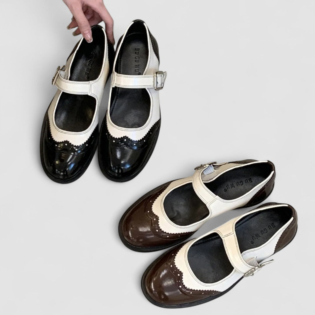 Sarah&Kate | Women's Vegan Leather Mary Jane Shoes, Round Toe Low Heel Everyday Shoes