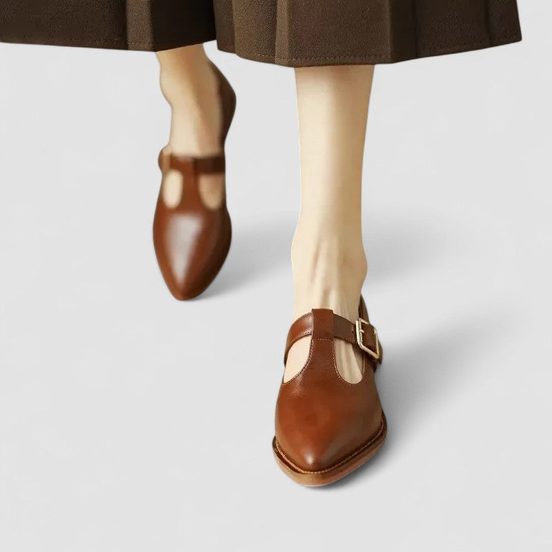 Thalynah | Women's Mid Block Heel Mary Jane Shoes, Adjustable Strap Comfort Shoes