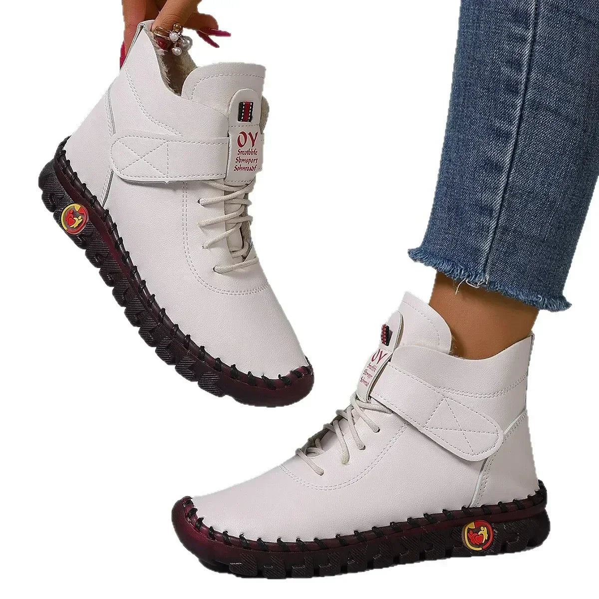 Vexia | Women's Fleece-Lined Winter Boots, Round Toe Soft Sole Boots for Casual Wear