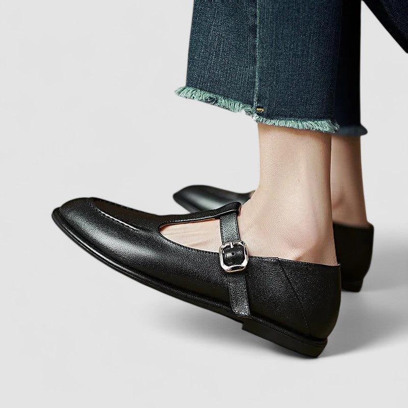 Ariyzzah | Women's Low Block Heel Mary Jane Shoes, Cushioned Strap Comfort Shoes