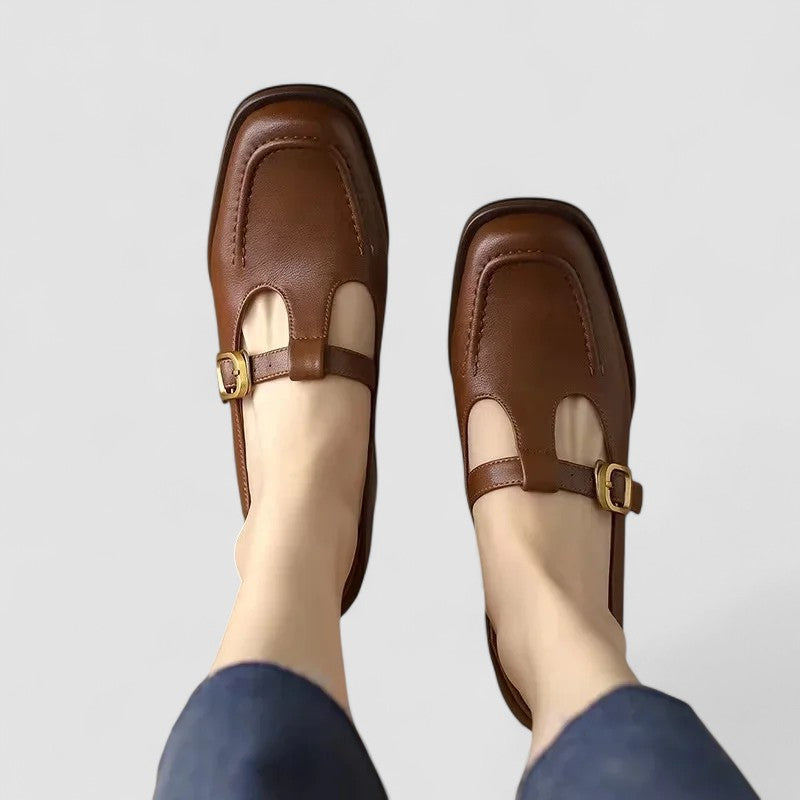 Kyrahnae | Women's T-Strap Mary Jane Shoes, Low Heel Cushioned Shoes for Everyday Wear
