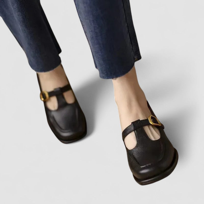 Kyrahnae | Women's T-Strap Mary Jane Shoes, Low Heel Cushioned Shoes for Everyday Wear