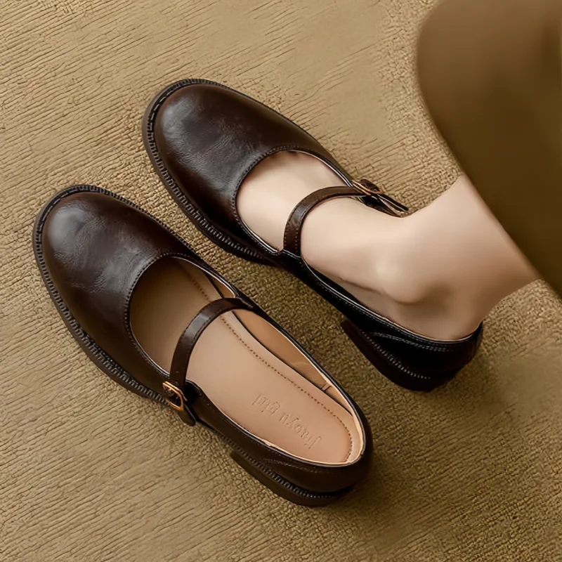 Belle | Women's Timeless Mary Jane Shoes, Low Block Heel Cushioned Comfort Shoes