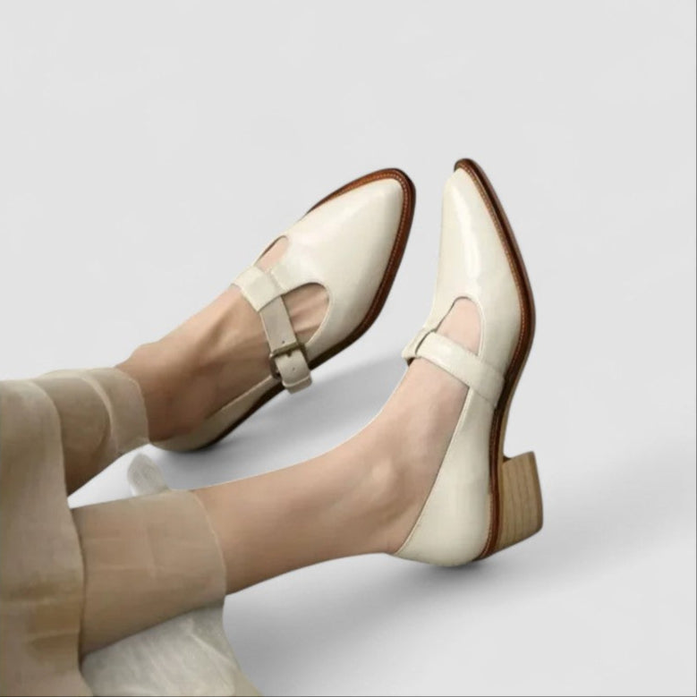 Thalynah | Women's Mid Block Heel Mary Jane Shoes, Adjustable Strap Comfort Shoes