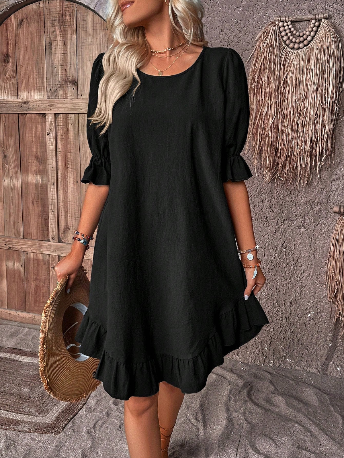 Joan | Women's Ruffle Summer Dress, Relaxed Fit Lightweight Day Dress for Warm Weather