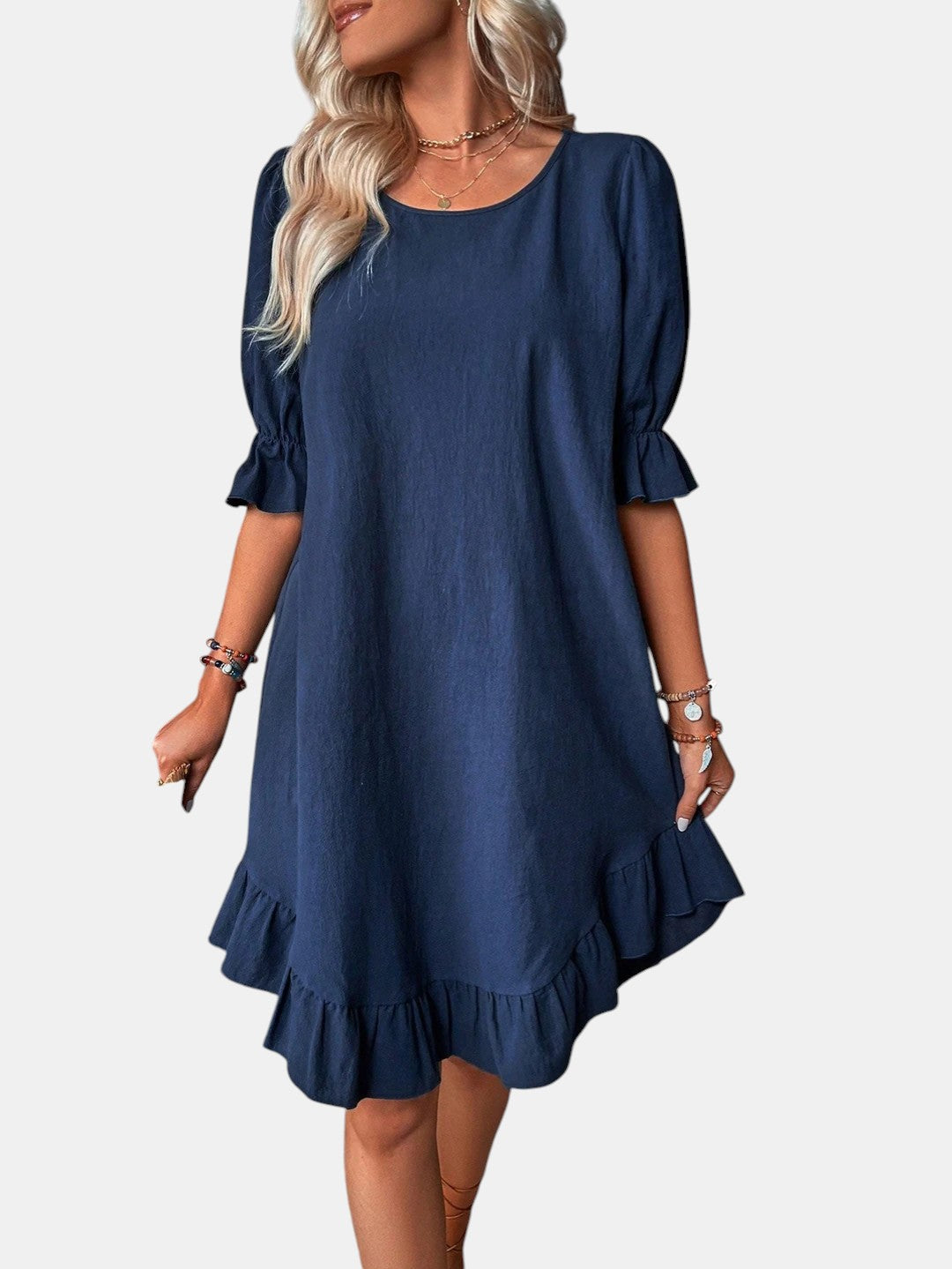 Joan | Women's Ruffle Summer Dress, Relaxed Fit Lightweight Day Dress for Warm Weather