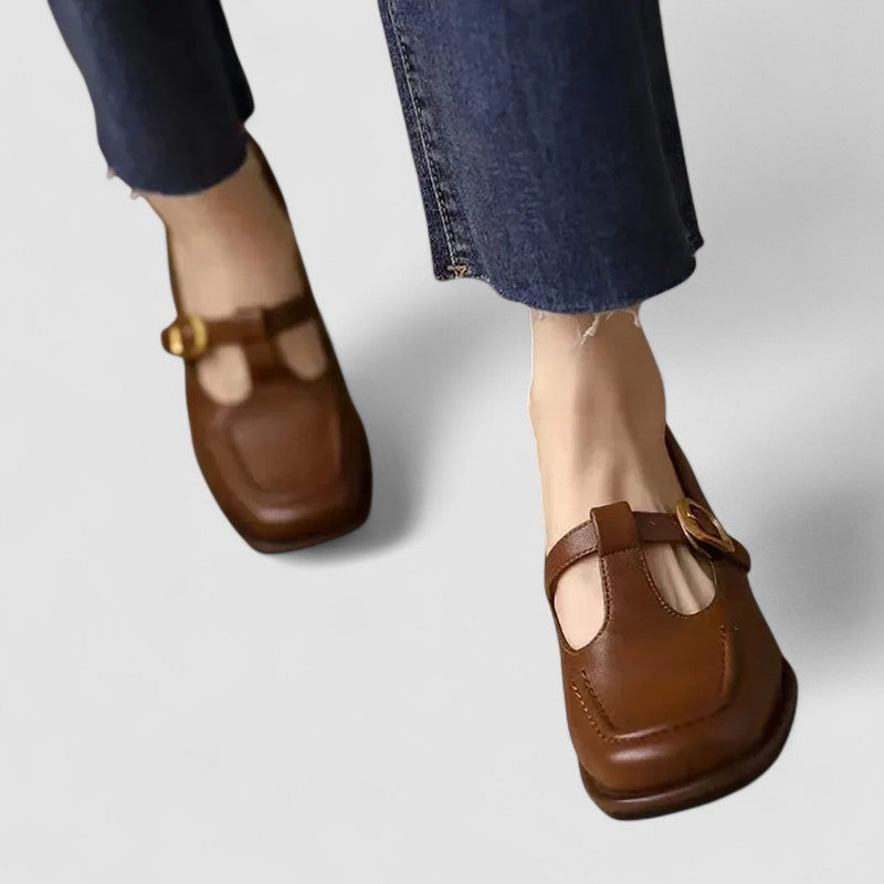 Kyrahnae | Women's T-Strap Mary Jane Shoes, Low Heel Cushioned Shoes for Everyday Wear