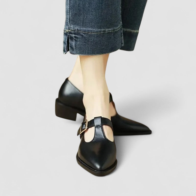 Thalynah | Women's Mid Block Heel Mary Jane Shoes, Adjustable Strap Comfort Shoes