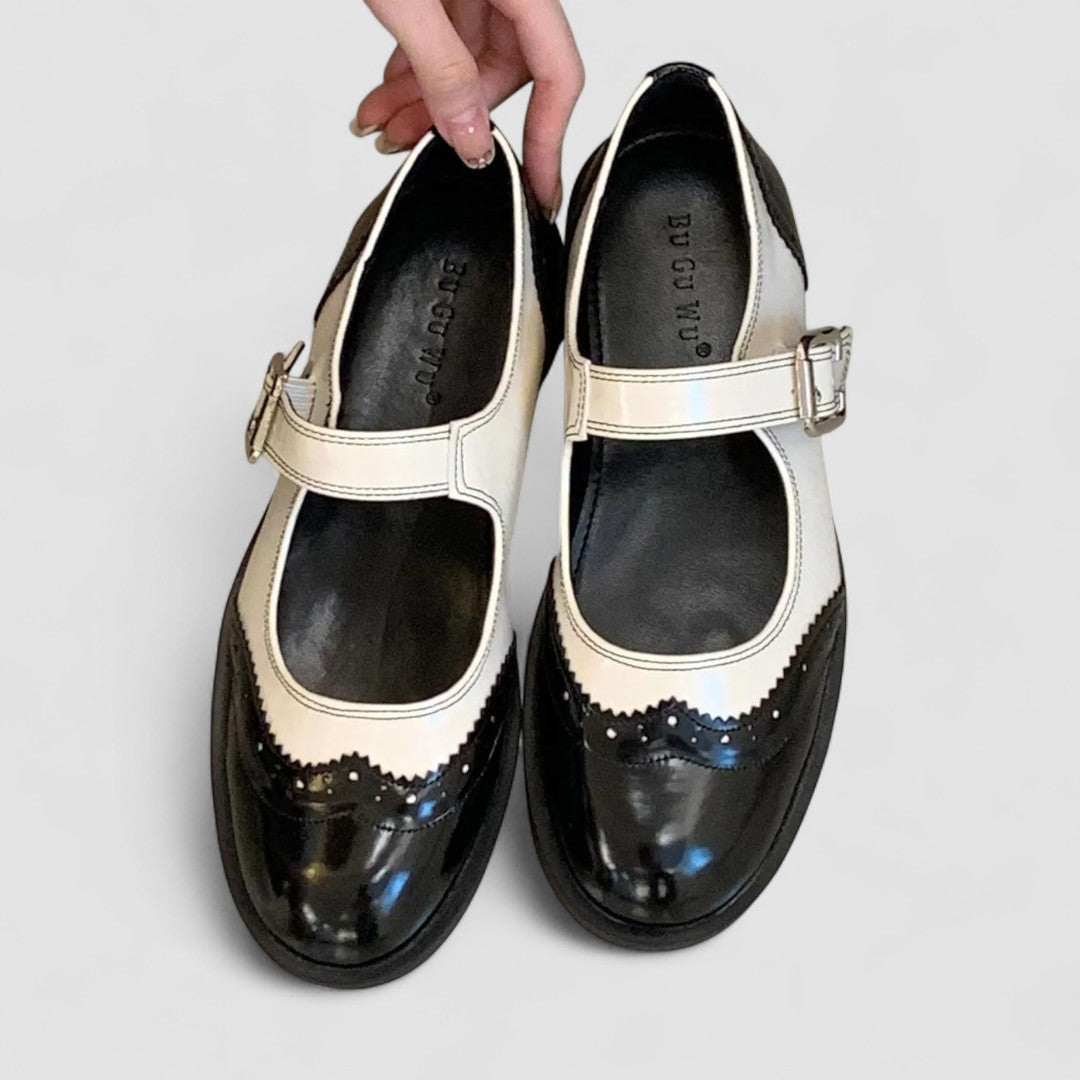 Sarah&Kate | Women's Vegan Leather Mary Jane Shoes, Round Toe Low Heel Everyday Shoes