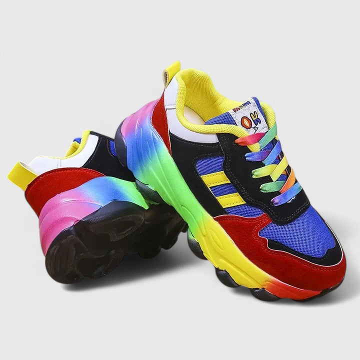CHRYSTANE | Women's Lace-Up Comfort Shoes, Cushioned Patterned Casual Walking Shoes