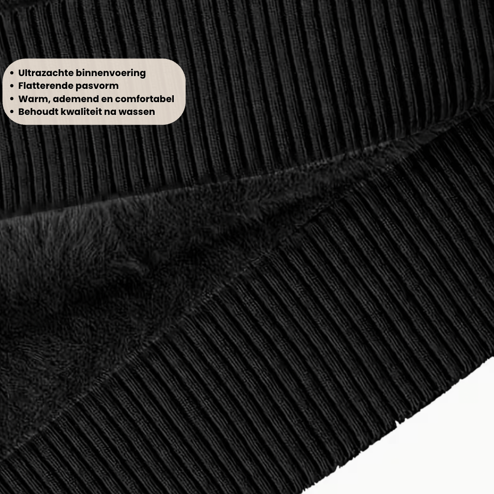 Anna | Women's Lined Turtleneck Sweater, Warm Stretch Knit Winter Pullover