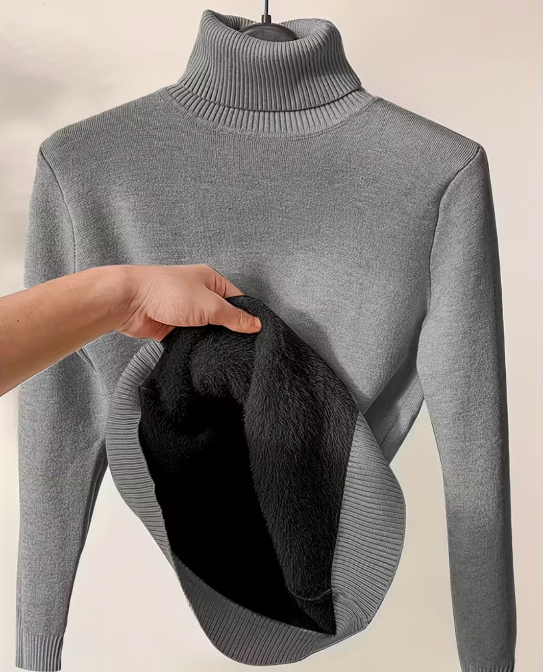 Anna | Women's Lined Turtleneck Sweater, Warm Stretch Knit Winter Pullover