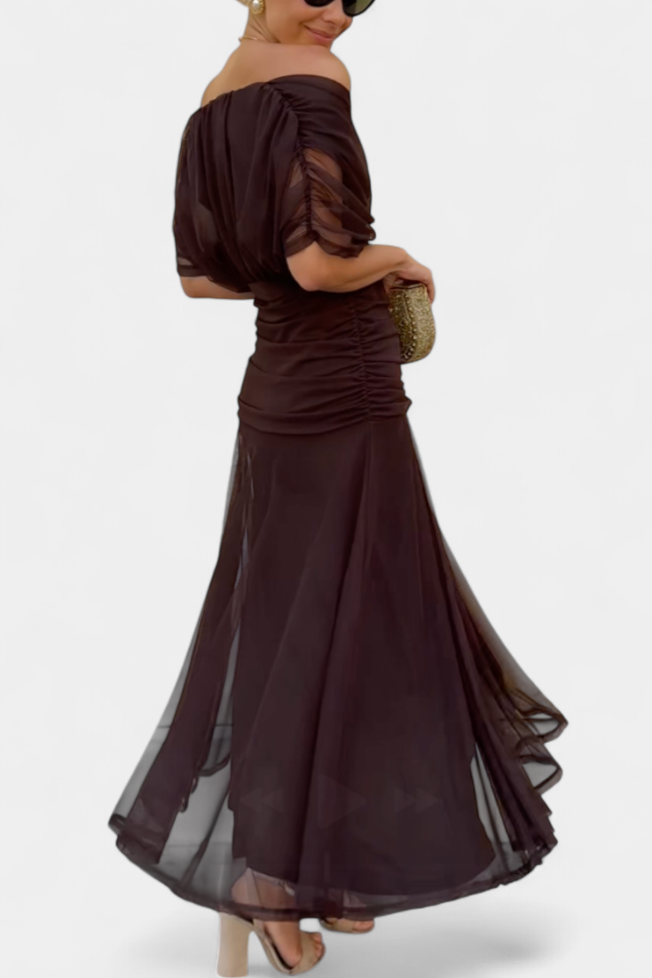 Alondra | Women's Floral V-Neck Maxi Dress, Long Pleated Waist Dress