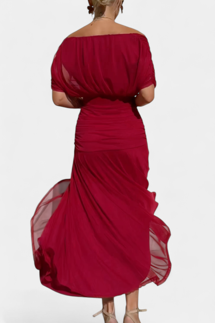Alondra | Women's Floral V-Neck Maxi Dress, Long Pleated Waist Dress
