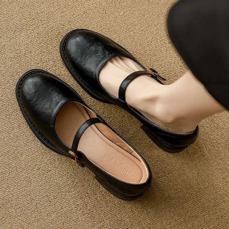 Belle | Women's Timeless Mary Jane Shoes, Low Block Heel Cushioned Comfort Shoes