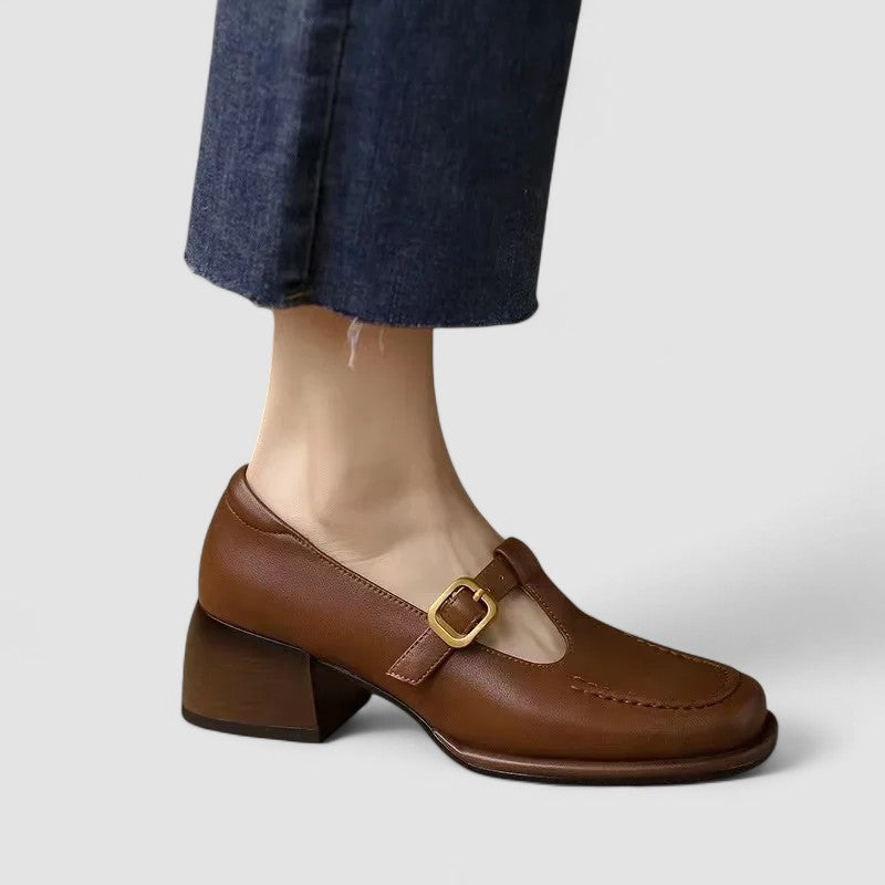 Kyrahnae | Women's T-Strap Mary Jane Shoes, Low Heel Cushioned Shoes for Everyday Wear