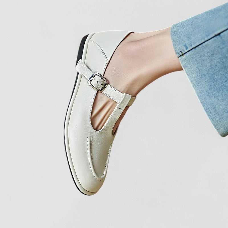Ariyzzah | Women's Low Block Heel Mary Jane Shoes, Cushioned Strap Comfort Shoes