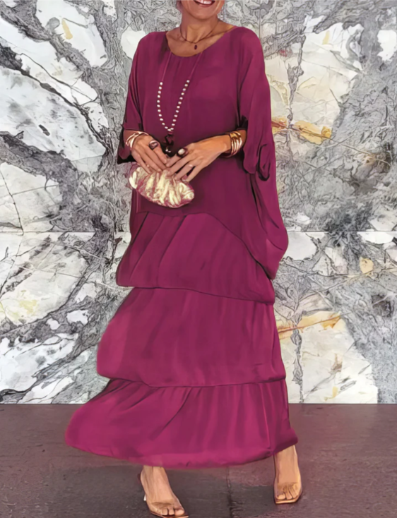 Women's Flowing Maxi Dress, Soft Draped Long Dress for Events and Everyday Wear