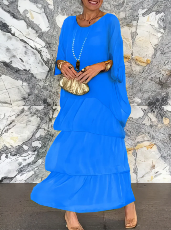Women's Flowing Maxi Dress, Soft Draped Long Dress for Events and Everyday Wear