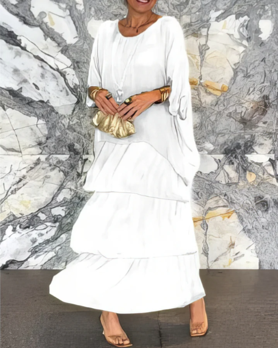 Women's Flowing Maxi Dress, Soft Draped Long Dress for Events and Everyday Wear