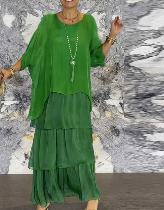 Women's Flowing Maxi Dress, Soft Draped Long Dress for Events and Everyday Wear