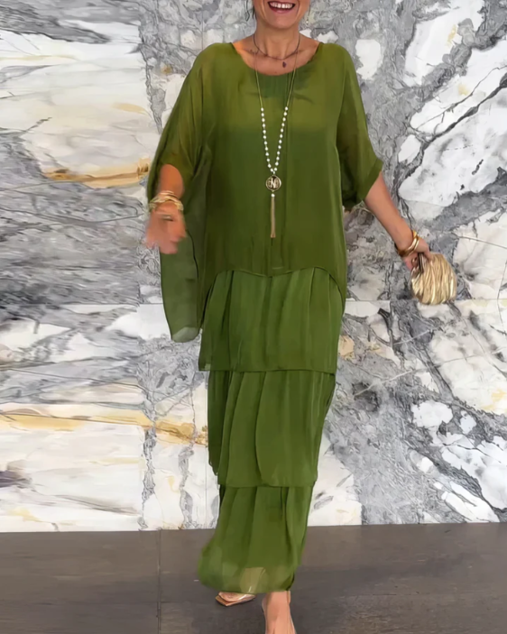 Women's Flowing Maxi Dress, Soft Draped Long Dress for Events and Everyday Wear
