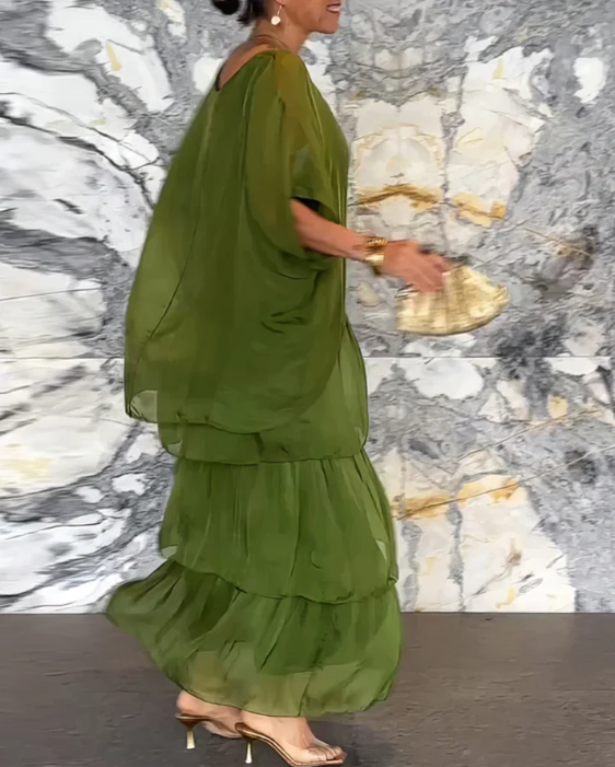 Women's Flowing Maxi Dress, Soft Draped Long Dress for Events and Everyday Wear