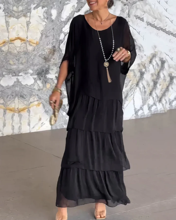 Women's Flowing Maxi Dress, Soft Draped Long Dress for Events and Everyday Wear