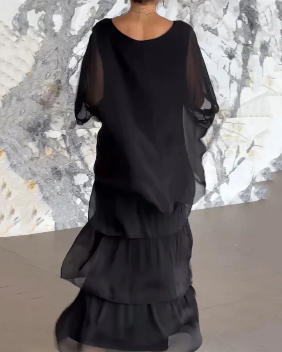 Women's Flowing Maxi Dress, Soft Draped Long Dress for Events and Everyday Wear