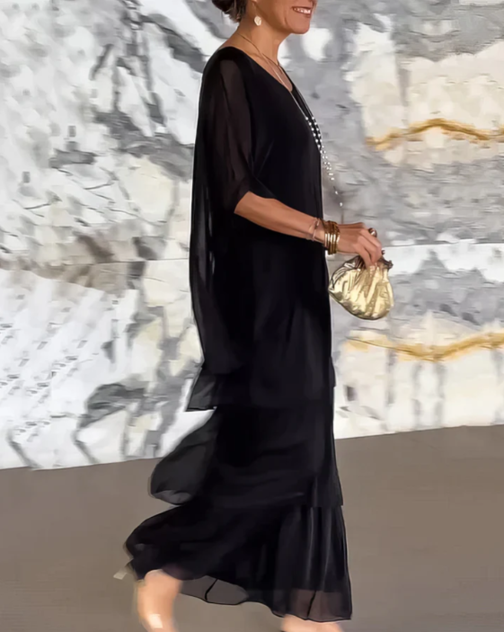 Women's Flowing Maxi Dress, Soft Draped Long Dress for Events and Everyday Wear