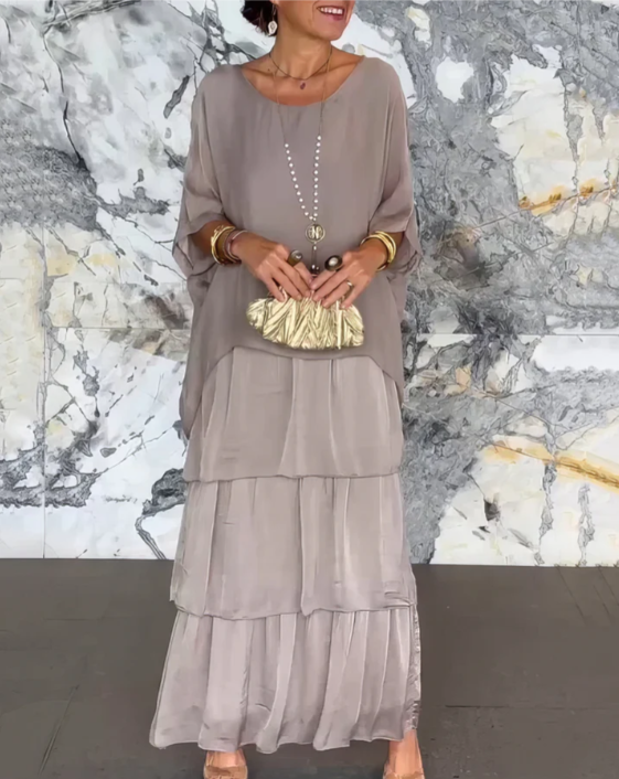 Women's Flowing Maxi Dress, Soft Draped Long Dress for Events and Everyday Wear