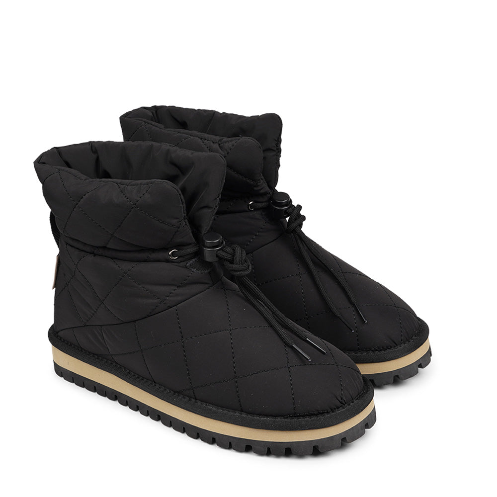 Tofana | Women's Quilted Nylon Winter Ankle Boots, Shearling Lined Slip-Resistant Boots
